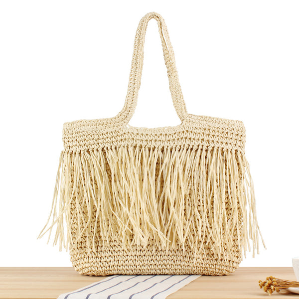 Chic Tassel Woven Clutch