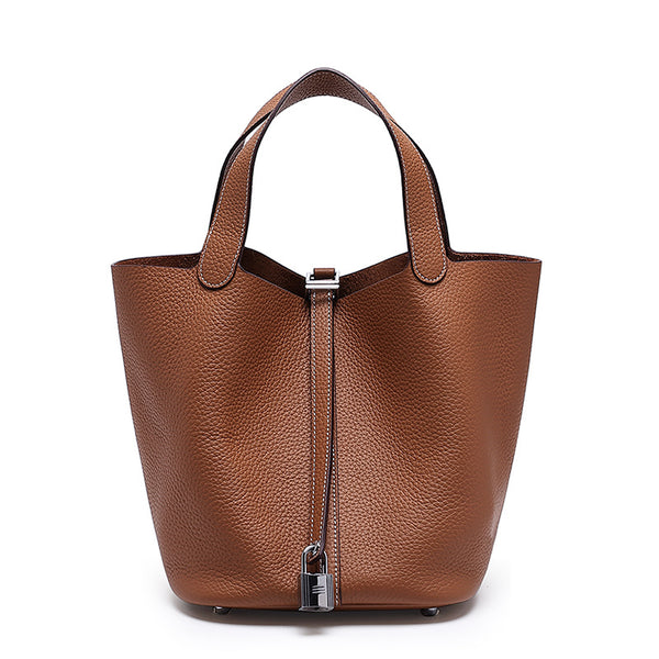 Luxury Leather Bucket Bag