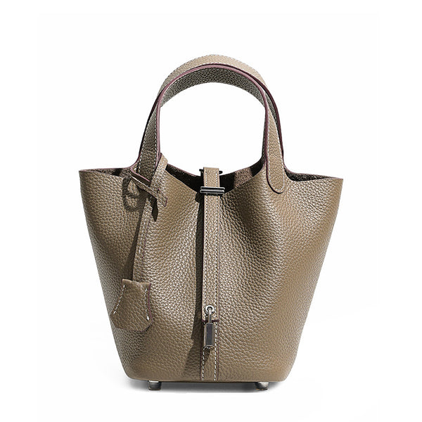 Luxury Leather Bucket Bag