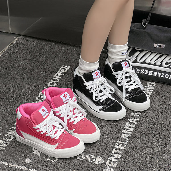 Artistic canvas footwear.