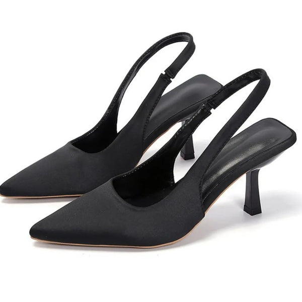 Point Toe Kitten Heel Slingback Pumps