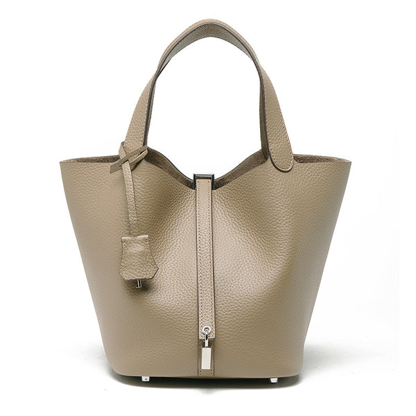 Luxury Leather Bucket Bag