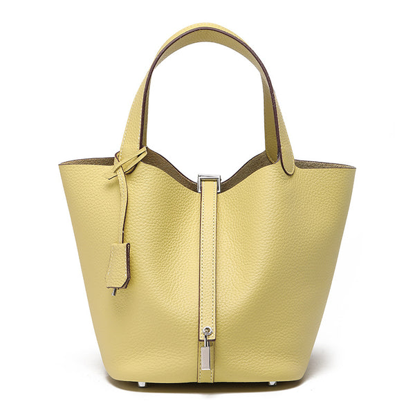 Luxury Leather Bucket Bag