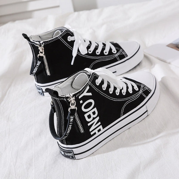 Canvas high-top sneakers