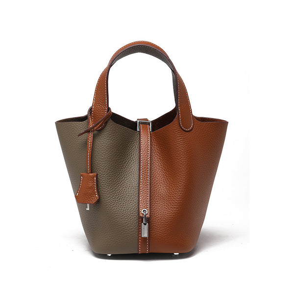 Luxury Leather Bucket Bag