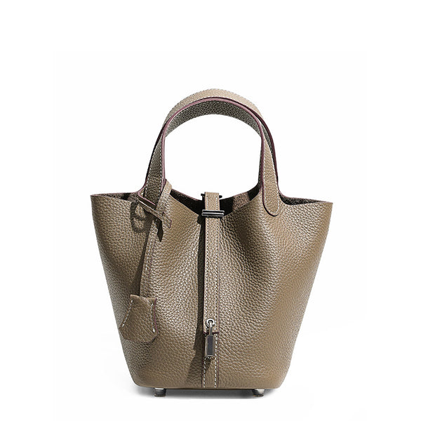 Luxury Leather Bucket Bag