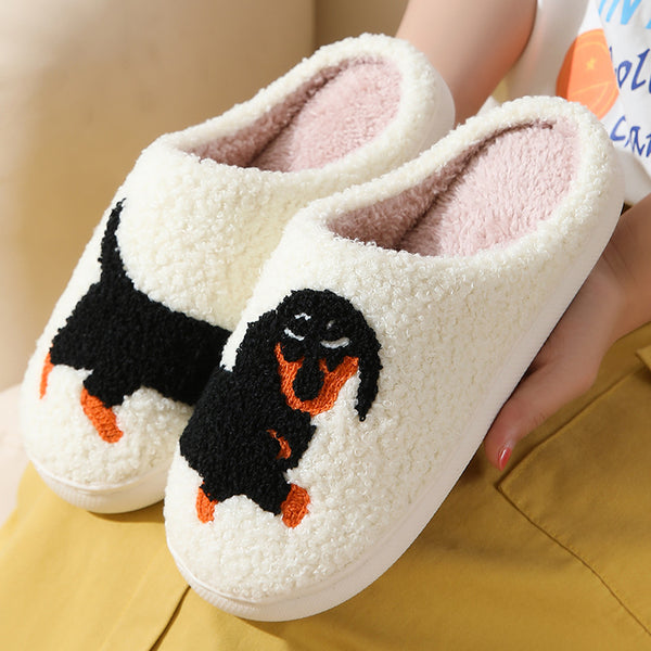 Cute cartoon puppy cotton slippers