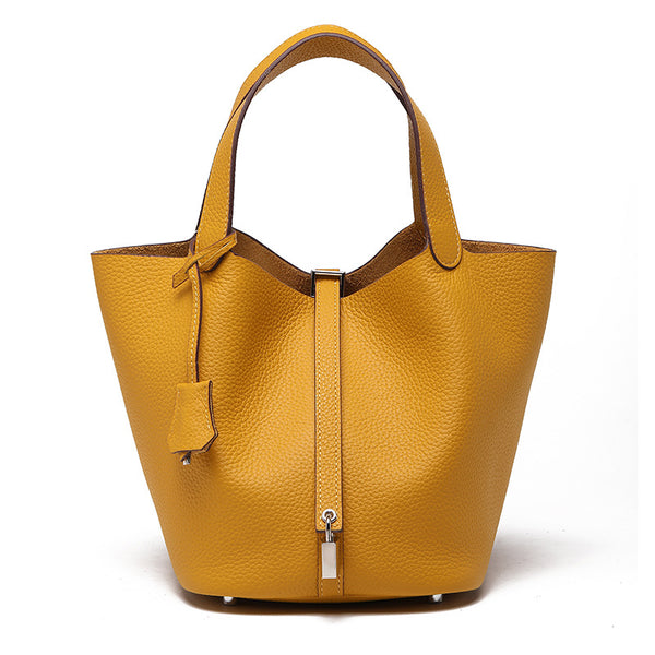 Luxury Leather Bucket Bag