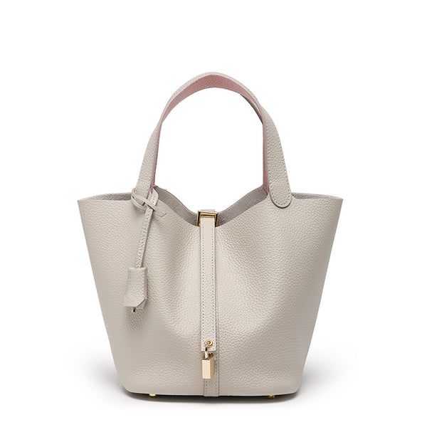 Luxury Leather Bucket Bag