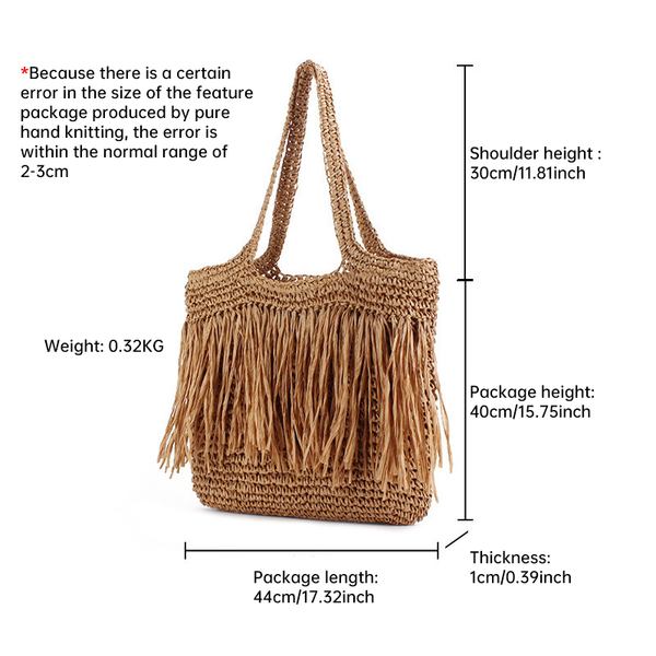 Chic Tassel Woven Clutch