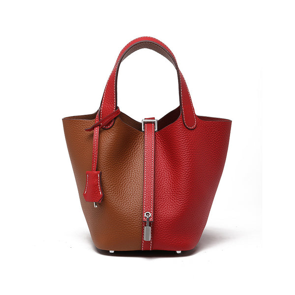 Luxury Leather Bucket Bag