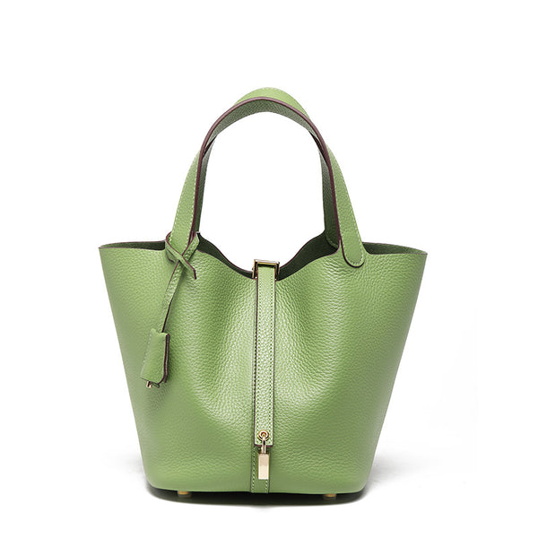 Luxury Leather Bucket Bag