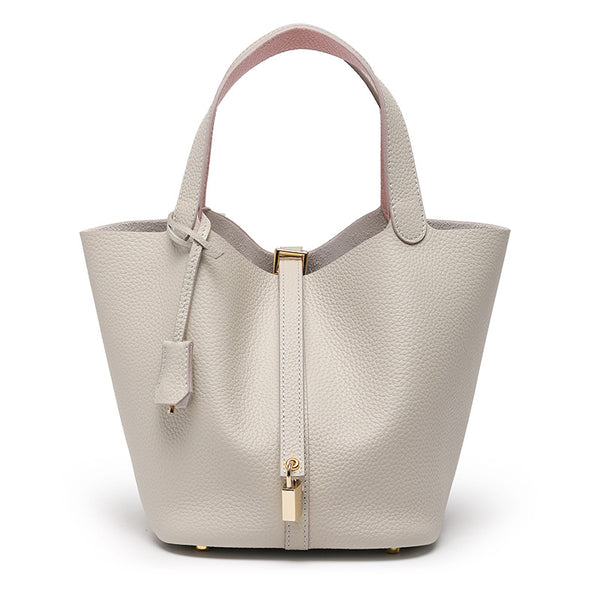 Luxury Leather Bucket Bag