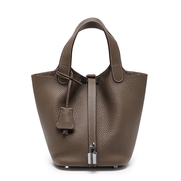 Luxury Leather Bucket Bag