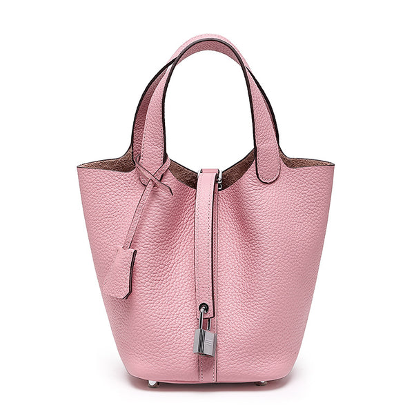 Luxury Leather Bucket Bag