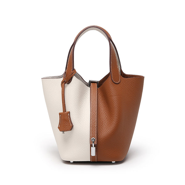 Luxury Leather Bucket Bag