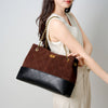 Crossbody leather tote bag
