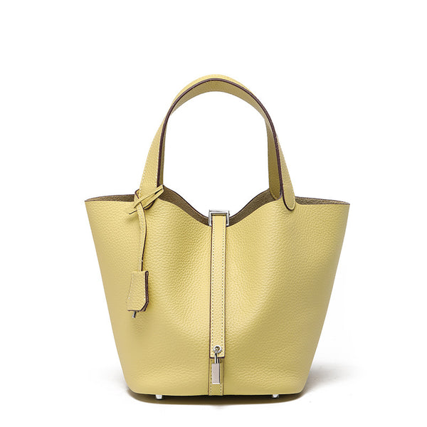 Luxury Leather Bucket Bag