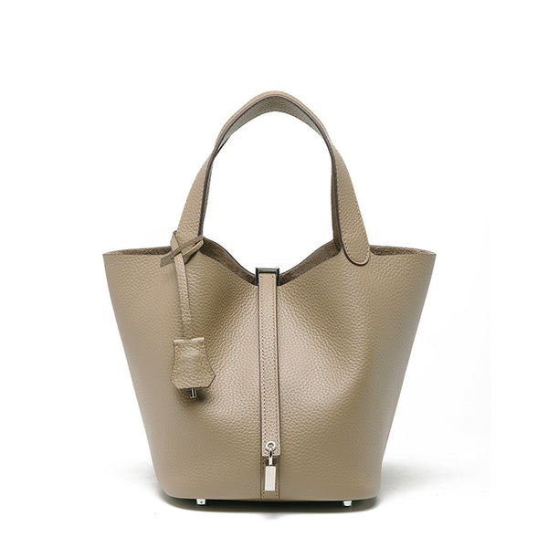 Luxury Leather Bucket Bag