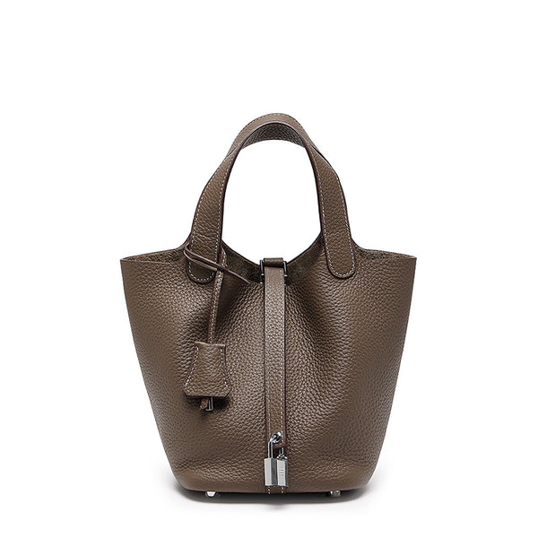 Luxury Leather Bucket Bag