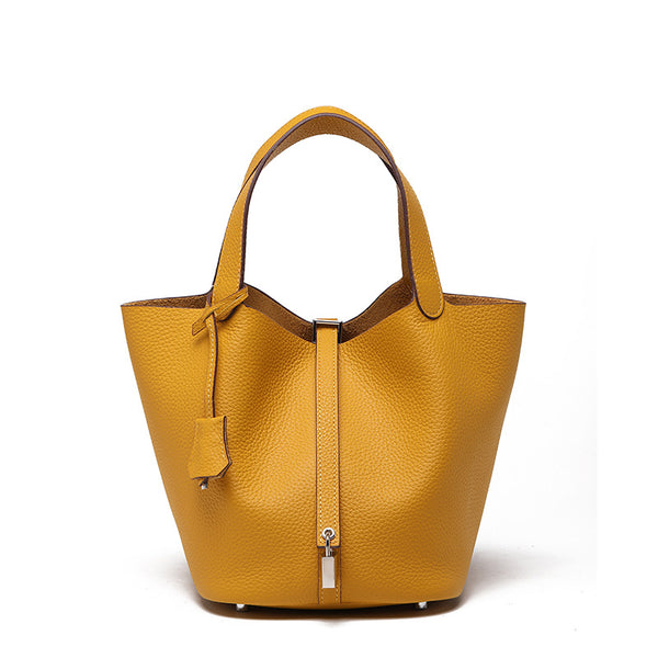 Luxury Leather Bucket Bag